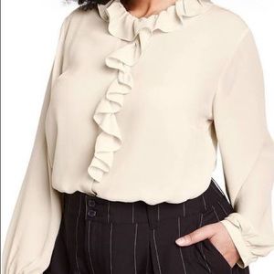 NWT 2X Nili Lotan x Target Cream Ruffle Blouse